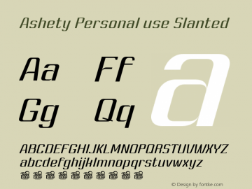 AshetyPersonaluse-Slanted Version 1.000图片样张