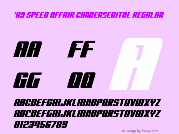 '89 Speed Affair CondensedItal Version 1.0; 2022图片样张