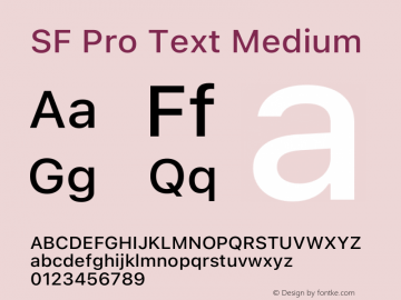 SF Pro Text Medium Version 17.3d3e1图片样张