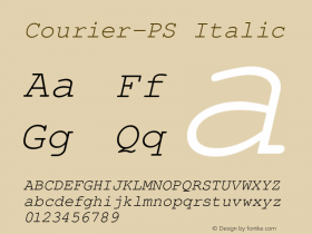 Courier-PS Italic Version 1.0 08-10-2002图片样张