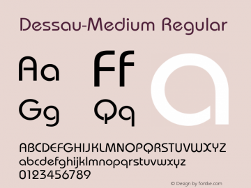 Dessau-Medium Regular Version 1.0 08-10-2002 Font Sample