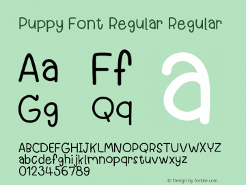 Puppy Font Regular Version 001.000图片样张