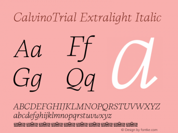CalvinoTrial Extralight Italic Version 1.000图片样张