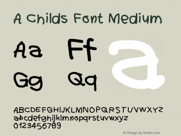 A Childs Font Version 001.000图片样张