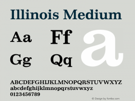 Illinois Medium Version 1.0 08-10-2002 Font Sample