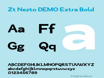 Zt Nezto DEMO Extra Bold Version 1.000图片样张