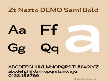 Zt Nezto DEMO Semi Bold Version 1.000图片样张