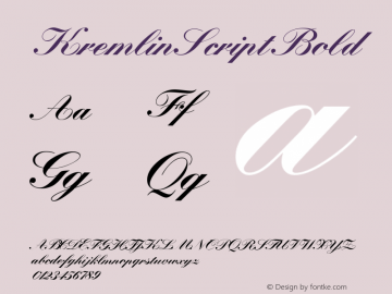 KremlinScript Bold Version 1.0 08-10-2002 Font Sample