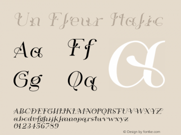 Un Fleur Italic Version 1.001;Fontself Maker 3.5.7图片样张