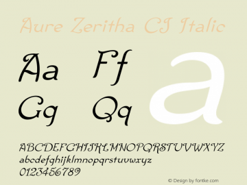 AureZerithaCJ-Italic Version 2.000图片样张