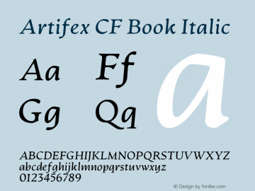 Artifex CF Book Italic 1.400图片样张
