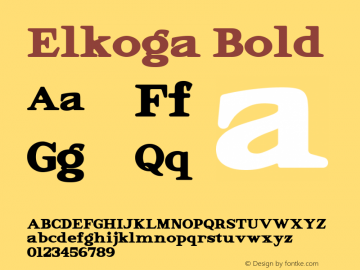 Elkoga Bold Version 1.000图片样张