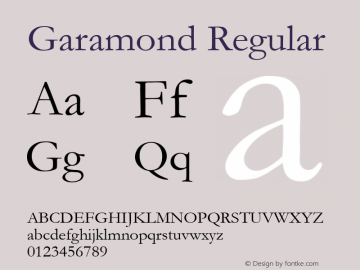 Garamond Version 2.0 - September 28, 1995图片样张