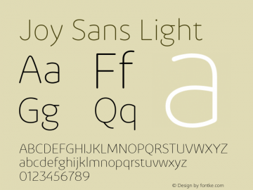 Joy Sans Lt Regular Version 1.02图片样张