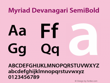 Myriad Devanagari SemiBold Version 1.056;hotconv 1.0.108;makeotfexe 2.5.65593图片样张