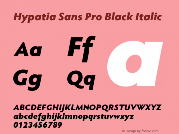 Hypatia Sans Pro Black Italic Version 2.226图片样张
