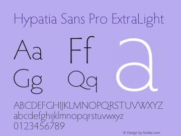 Hypatia Sans Pro ExtraLight Version 2.226图片样张