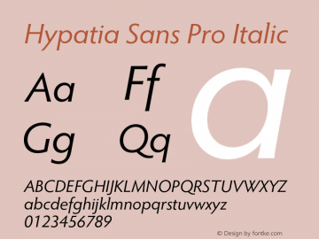 Hypatia Sans Pro Italic Version 2.226图片样张