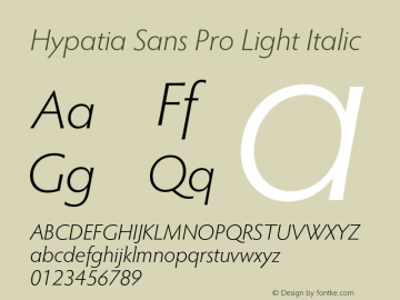 Hypatia Sans Pro Light Italic Version 2.226图片样张