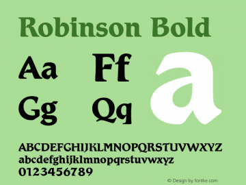 Robinson Bold Version 1.0 08-10-2002 Font Sample