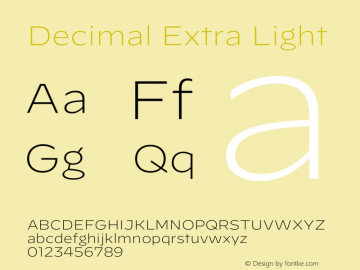 Decimal Extra Light Version 1.106图片样张