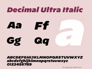 Decimal Ultra Italic Version 1.106图片样张