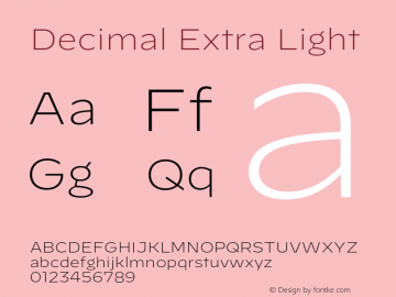 Decimal Extra Light Version 1.106图片样张