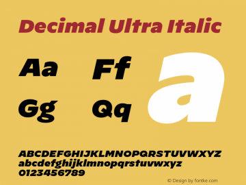 Decimal Ultra Italic Version 1.106图片样张