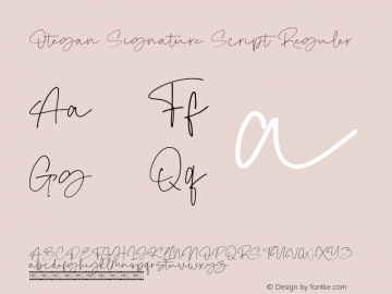 Otegan Signature Script Reguler Version 1.00;April 18, 2021;FontCreator 13.0.0.2683 64-bit图片样张