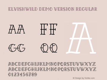 Elvishwild Demo Version Version 1.00;April 30, 2021;FontCreator 12.0.0.2565 64-bit图片样张