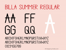 Billa Summer Version 1.00;May 1, 2021;FontCreator 12.0.0.2525 64-bit图片样张