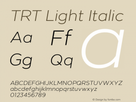 TRT-LightItalic Version 1.000图片样张