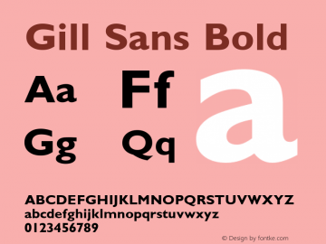 Gill Sans  Bold Macromedia Fontographer 4.1 29/06/99图片样张