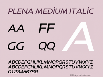 Plena-MediumItalic Version 1.000 - Serdar Ozturk - Be Unique - Arodora Type图片样张
