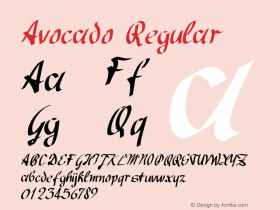 Avocado Regular Version 1.000 2006 initial release Font Sample
