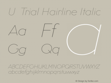 U8 Trial Hairline Italic Version 2.000图片样张