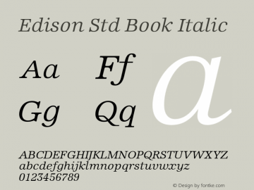 EdisonStd-BookItalic Version 1.00图片样张