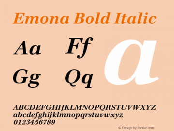 Emona Bold Italic Version 1.00图片样张