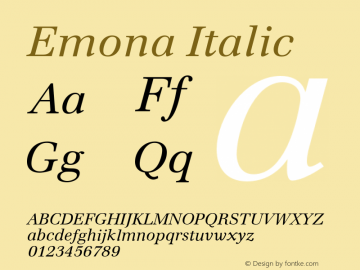 Emona Italic Version 1.00图片样张