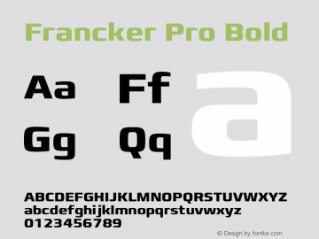 FranckerPro-Bold Version 1.00图片样张