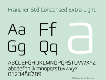 FranckerStd-CondensedXLight Version 1.00图片样张