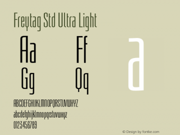 FreytagStd-UltraLight Version 1.00图片样张