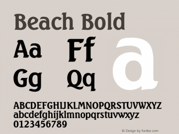 Beach Bold 1.0/1995: 2.0/2001 Font Sample