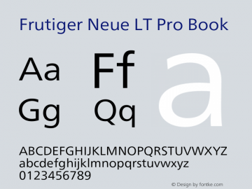 Frutiger Neue LT Pro Bk Version 2.300图片样张
