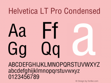 HelveticaLTPro-Condensed Version 2.000 Build 1000图片样张