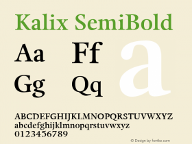 Kalix SemiBold Version 1.00图片样张