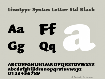 LinotypeSyntaxLttrStd-Blk Version 1.00图片样张