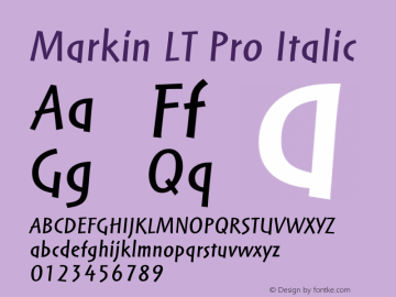 MarkinLTPro-Italic Version 1.000;PS 001.000;hotconv 1.0.38图片样张