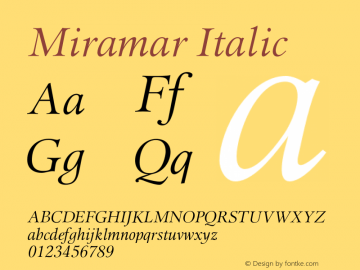 Miramar Italic Version 1.00图片样张