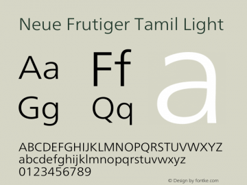 Neue Frutiger Tamil Light Version 1.00图片样张